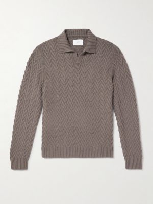Wool and Cashmere-Blend Jacquard Polo Shirt Wool and Cashmere-Blend Jacquard Polo Shirt