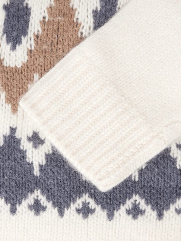 Geo Fair Isle Wool and Cashmere-Blend Half-Zip Sweater - E1 Geo Fair Isle Wool and Cashmere-Blend Half-Zip Sweater - E1
