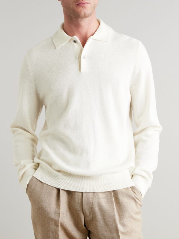 Wool and Cashmere-Blend Polo Shirt - FR