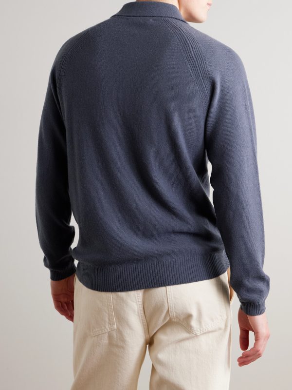 Wool and Cashmere-Blend Polo Shirt - BK Wool and Cashmere-Blend Polo Shirt - BK