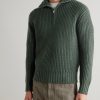Ribbed Wool and Cashmere-Blend Half-Zip Sweater - FR Ribbed Wool and Cashmere-Blend Half-Zip Sweater - FR