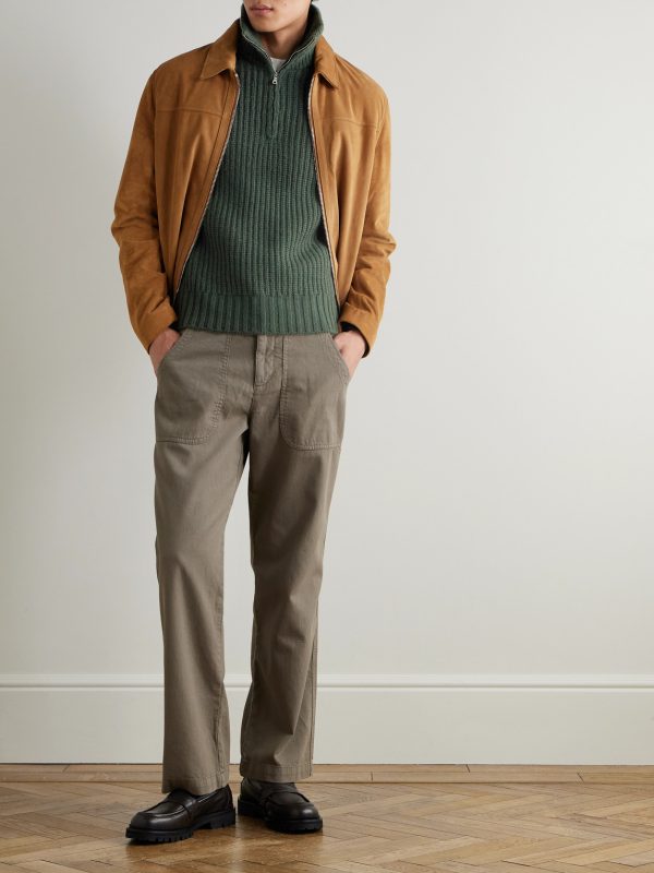 Ribbed Wool and Cashmere-Blend Half-Zip Sweater - OU Ribbed Wool and Cashmere-Blend Half-Zip Sweater - OU