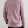 Ribbed Cashmere Polo Shirt - BK Ribbed Cashmere Polo Shirt - BK