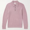 Ribbed Cashmere Polo Shirt Ribbed Cashmere Polo Shirt