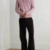 Ribbed Cashmere Polo Shirt - OU Ribbed Cashmere Polo Shirt - OU