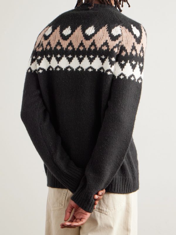 Geo Intarsia-Knit Wool and Cashmere-Blend Sweater - BK Geo Intarsia-Knit Wool and Cashmere-Blend Sweater - BK
