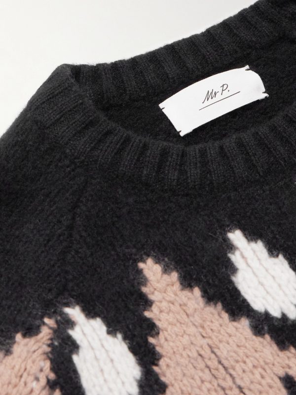 Geo Intarsia-Knit Wool and Cashmere-Blend Sweater - CU Geo Intarsia-Knit Wool and Cashmere-Blend Sweater - CU