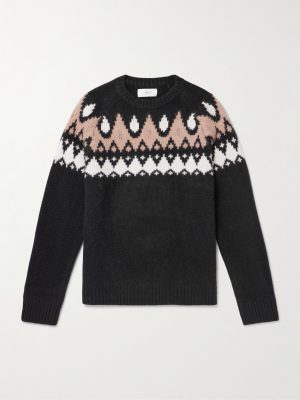 Geo Intarsia-Knit Wool and Cashmere-Blend Sweater