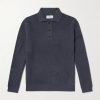 Textured-Cashmere Polo Shirt