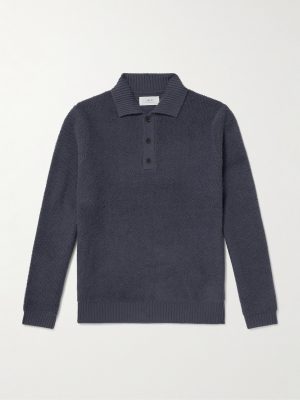 Textured-Cashmere Polo Shirt