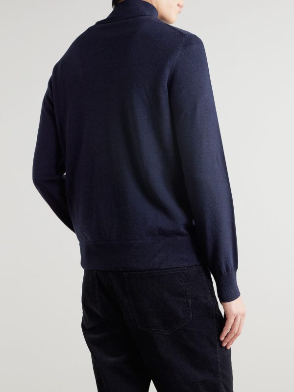 Merino Wool Half-Zip Sweater - BK Merino Wool Half-Zip Sweater - BK
