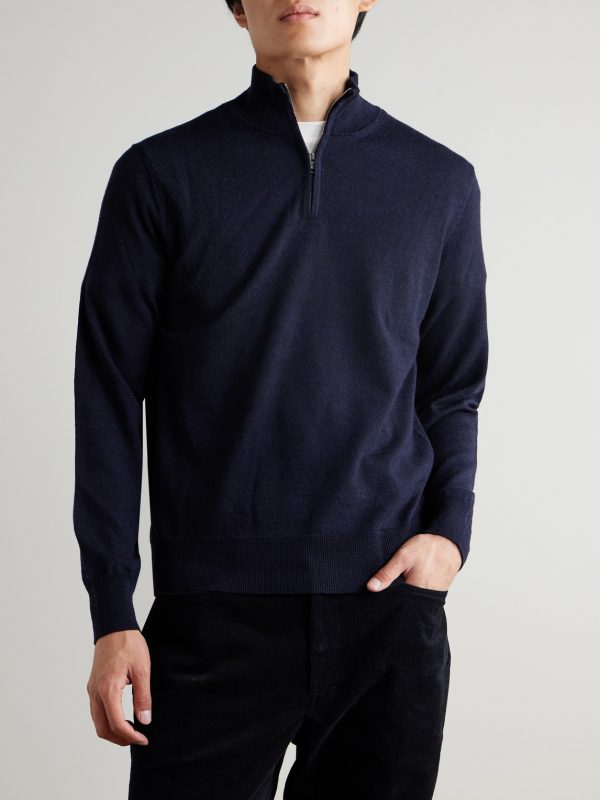 Merino Wool Half-Zip Sweater - FR Merino Wool Half-Zip Sweater - FR
