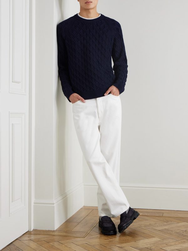 Cable-Knit Merino Wool Sweater - OU