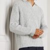 Ribbed Wool, Silk and Cashmere-Blend Polo Shirt - FR Ribbed Wool, Silk and Cashmere-Blend Polo Shirt - FR