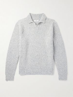 Ribbed Wool, Silk and Cashmere-Blend Polo Shirt Ribbed Wool, Silk and Cashmere-Blend Polo Shirt