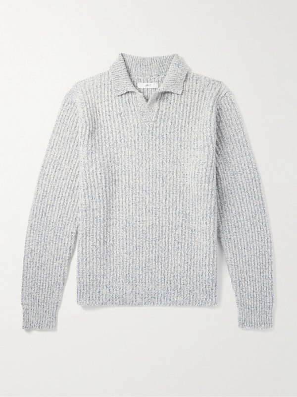 Ribbed Wool, Silk and Cashmere-Blend Polo Shirt Ribbed Wool, Silk and Cashmere-Blend Polo Shirt
