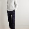 Ribbed Wool, Silk and Cashmere-Blend Polo Shirt - OU Ribbed Wool, Silk and Cashmere-Blend Polo Shirt - OU