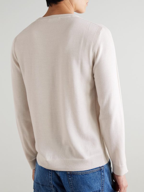 Rib-Detailed Merino Wool Sweater - BK Rib-Detailed Merino Wool Sweater - BK
