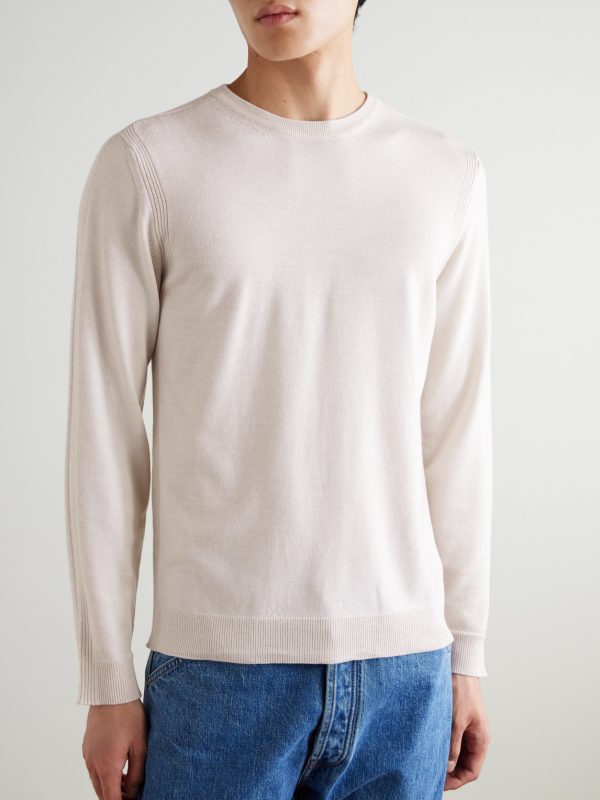 Rib-Detailed Merino Wool Sweater - FR Rib-Detailed Merino Wool Sweater - FR