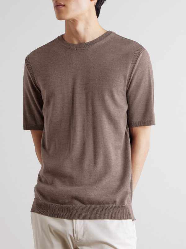 Ribbed Merino Wool T-Shirt - FR Ribbed Merino Wool T-Shirt - FR