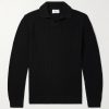 Open-Knit Wool Polo Shirt
