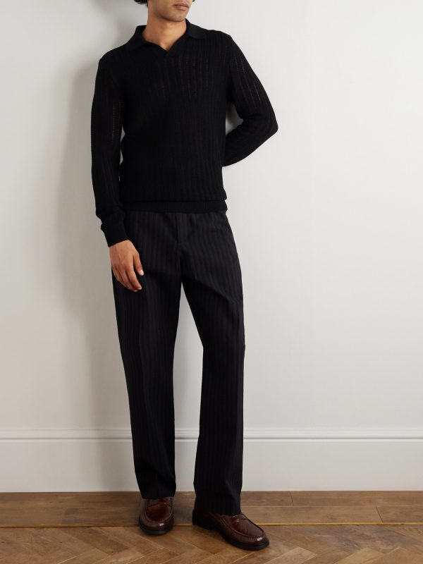 Open-Knit Wool Polo Shirt - OU