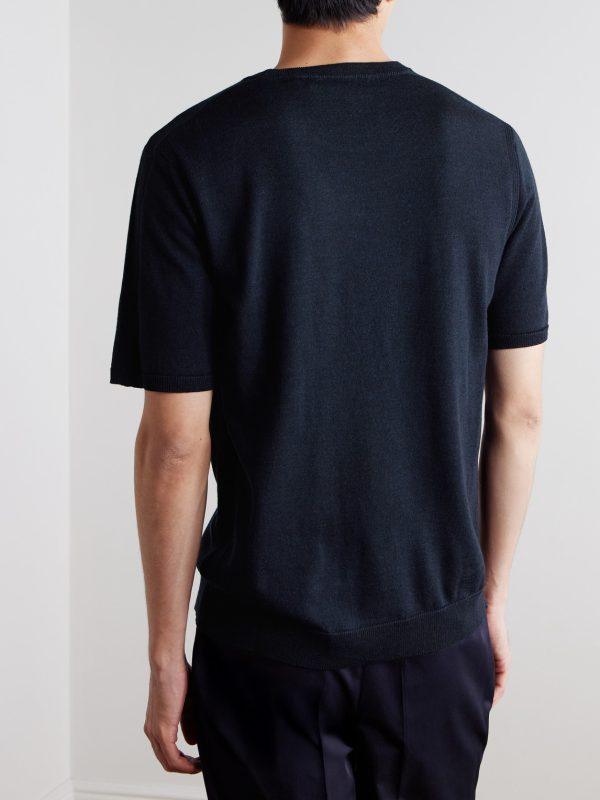 Ribbed Merino Wool T-Shirt - BK Ribbed Merino Wool T-Shirt - BK
