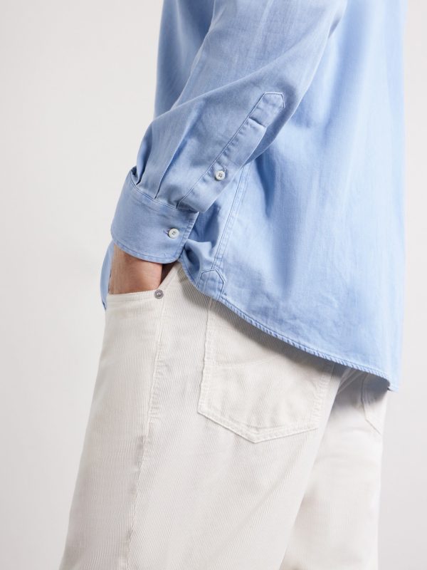 Cutaway-Collar Cotton-Chambray Shirt - CU Cutaway-Collar Cotton-Chambray Shirt - CU