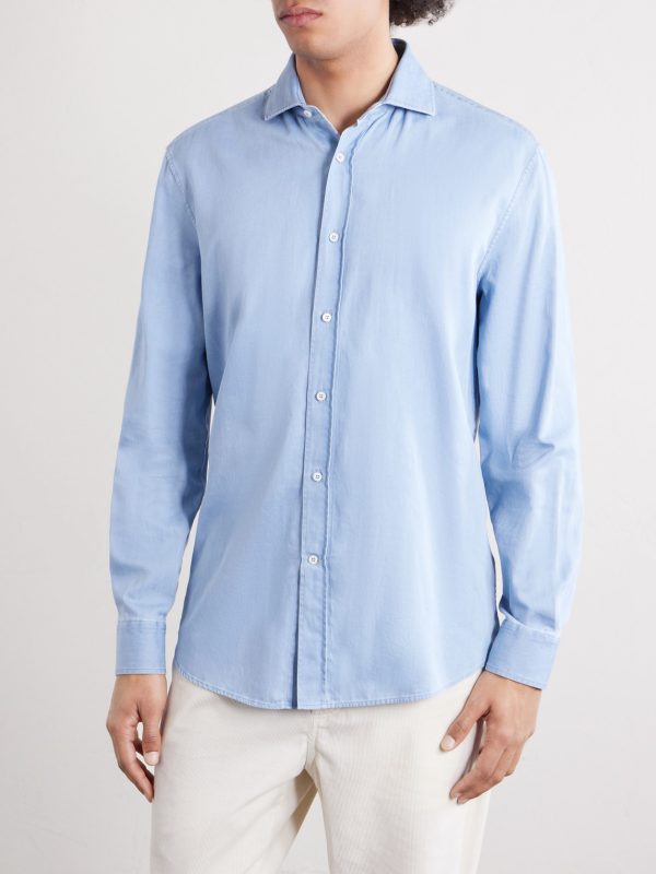 Cutaway-Collar Cotton-Chambray Shirt - FR Cutaway-Collar Cotton-Chambray Shirt - FR