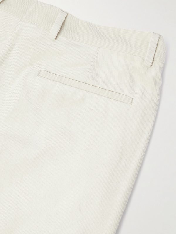 Straight-Leg Pleated Cotton-Corduroy Suit Trousers - CU