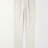 Straight-Leg Pleated Cotton-Corduroy Suit Trousers