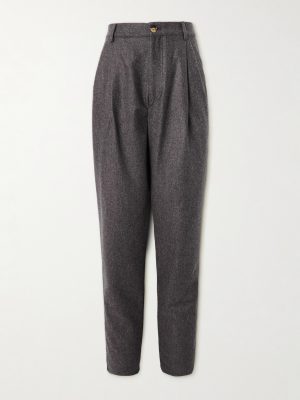 Straight-Leg Pleated Virgin Wool-Flannel Trousers Straight-Leg Pleated Virgin Wool-Flannel Trousers