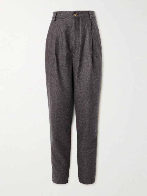 Straight-Leg Pleated Virgin Wool-Flannel Trousers Straight-Leg Pleated Virgin Wool-Flannel Trousers