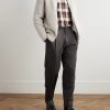Straight-Leg Pleated Virgin Wool-Flannel Trousers - OU Straight-Leg Pleated Virgin Wool-Flannel Trousers - OU