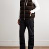 Logo-Embroidered Quilted Padded Cotton-Corduroy Hooded Down Gilet - OU Logo-Embroidered Quilted Padded Cotton-Corduroy Hooded Down Gilet - OU