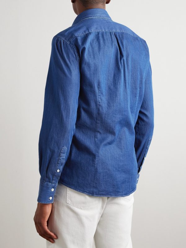 Slim-Fit Cutaway-Collar Cotton Shirt - BK Slim-Fit Cutaway-Collar Cotton Shirt - BK