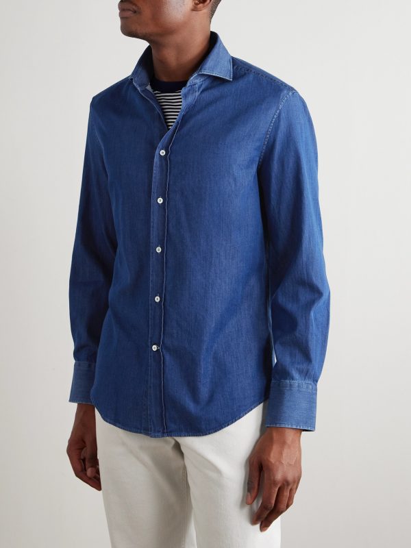 Slim-Fit Cutaway-Collar Cotton Shirt - FR Slim-Fit Cutaway-Collar Cotton Shirt - FR