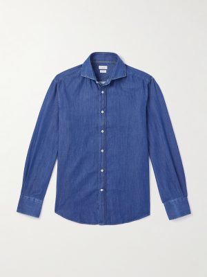 Slim-Fit Cutaway-Collar Cotton Shirt Slim-Fit Cutaway-Collar Cotton Shirt
