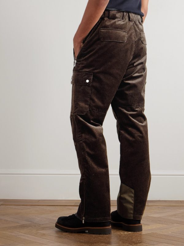 Straight-Leg Padded Shell-Trimmed Cotton-Corduroy Ski Pants - BK Straight-Leg Padded Shell-Trimmed Cotton-Corduroy Ski Pants - BK