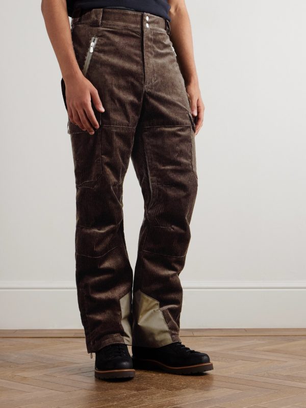 Straight-Leg Padded Shell-Trimmed Cotton-Corduroy Ski Pants - FR Straight-Leg Padded Shell-Trimmed Cotton-Corduroy Ski Pants - FR
