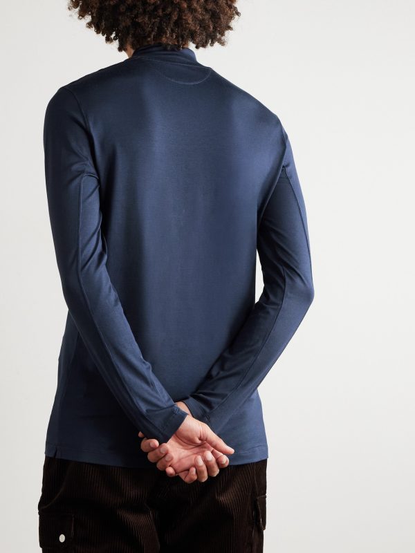 Slim-Fit Logo-Print Stretch-Silk Jersey Base Layer - BK Slim-Fit Logo-Print Stretch-Silk Jersey Base Layer - BK