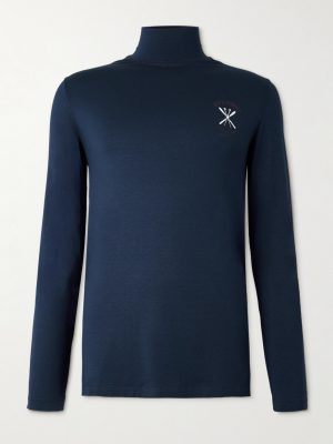 Slim-Fit Logo-Print Stretch-Silk Jersey Base Layer