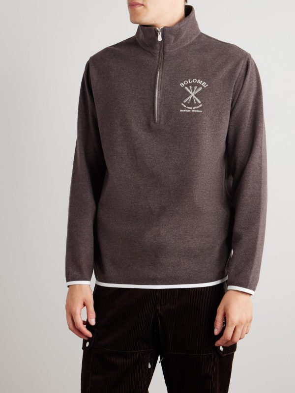 Logo-Embroidered Fleece Half-Zip Ski Base Layer - FR Logo-Embroidered Fleece Half-Zip Ski Base Layer - FR