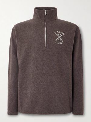 Logo-Embroidered Fleece Half-Zip Ski Base Layer