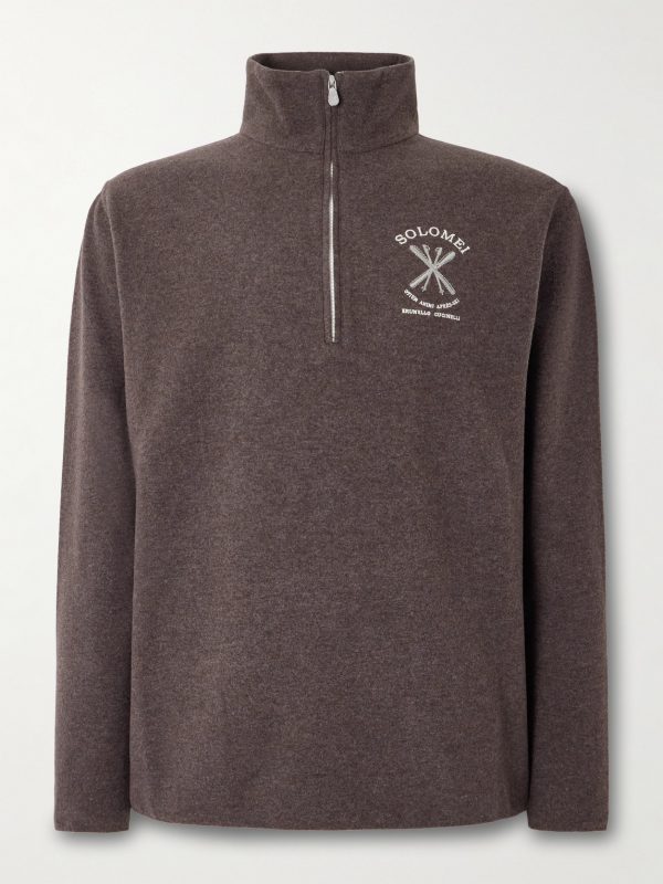 Logo-Embroidered Fleece Half-Zip Ski Base Layer Logo-Embroidered Fleece Half-Zip Ski Base Layer
