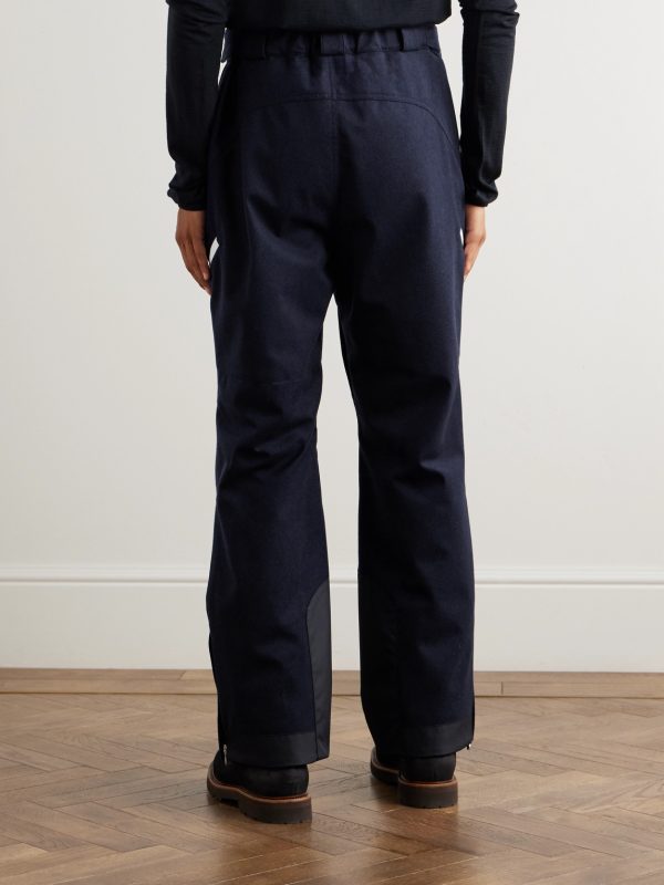 Straight-Leg Padded Shell-Trimmed Wool-Felt Ski Pants - BK Straight-Leg Padded Shell-Trimmed Wool-Felt Ski Pants - BK