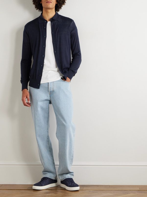 Silk and Cotton-Blend Cardigan - OU Silk and Cotton-Blend Cardigan - OU