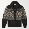 Shawl-Collar Wool, Silk and Cashmere-Blend Cardigan