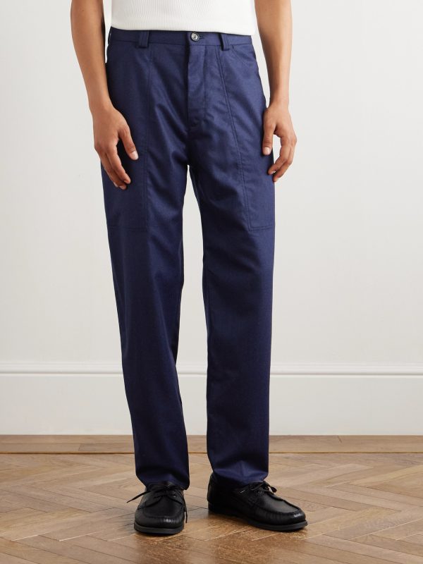 Wide-Leg Virgin Wool-Felt Trousers - FR