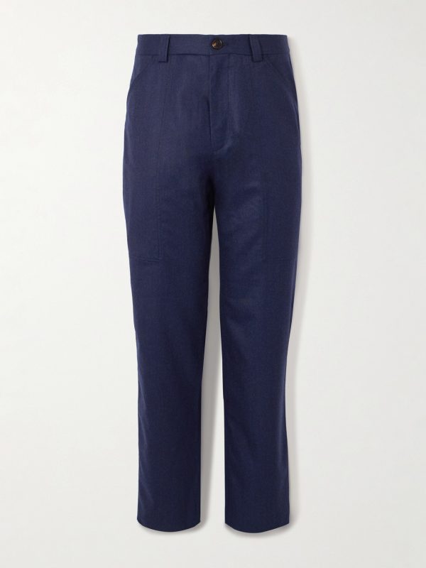 Wide-Leg Virgin Wool-Felt Trousers